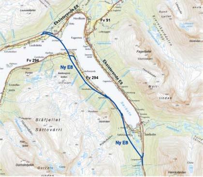 E8 Sørbotn-Laukslett (Ramfjord) Prosjektet omfatter: 9,7 km ny veg fra Hestvollan til