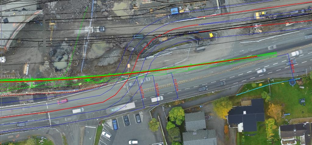 Bypakken og Geomatikk Informasjon til publikum, valg av tiltak MWD data, Framdrift, løsninger Bruk av droner Masseoppgjør Framdriftsstatus