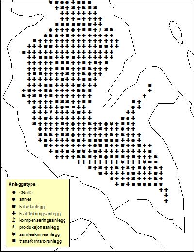 Figur 2: Visning av hvordan feildata ble representert i kartet. Eksempelet er kun ment som illustrasjon og viser ikke virkelige feil.