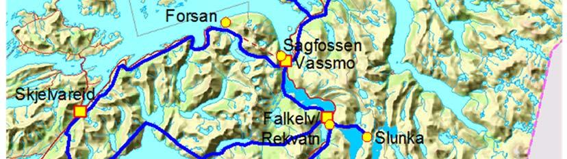 Overføring av kraft ut fra området begrenses av overføringskapasitet mot Kjøpsvik. NSK har vurdert det slik at det pr. i dag ikke er plass til mer ny produksjon med dagens nettkapasitet.