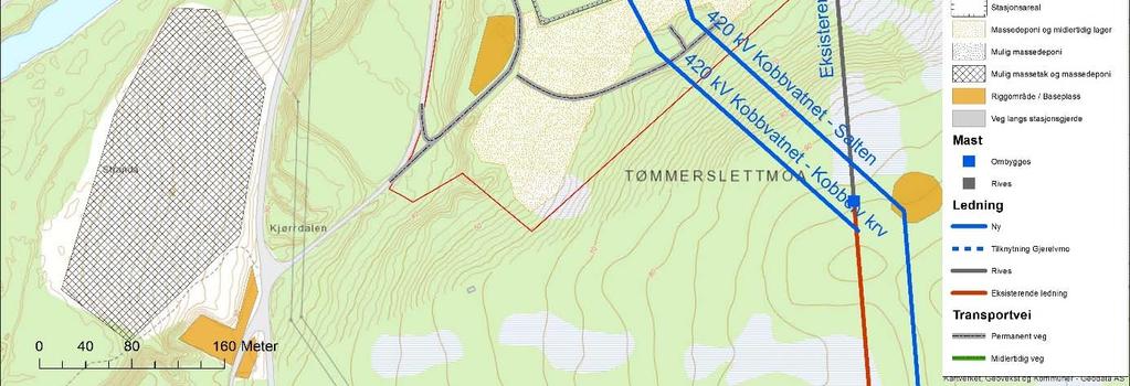 2 km nord for Kobbelv kraftverk og vil delvis ha samme adkomstvei som til eksisterende stasjon: avkjøring fra E6 ved Elvegård til kommunal og privat vei.