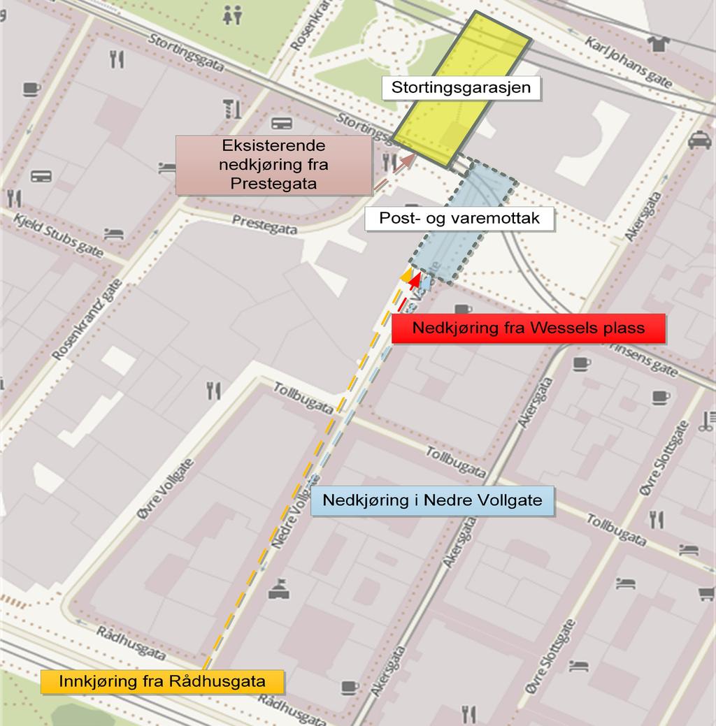 data over omfanget av transport inn og ut av mottaket fordelt på klokkeslett.