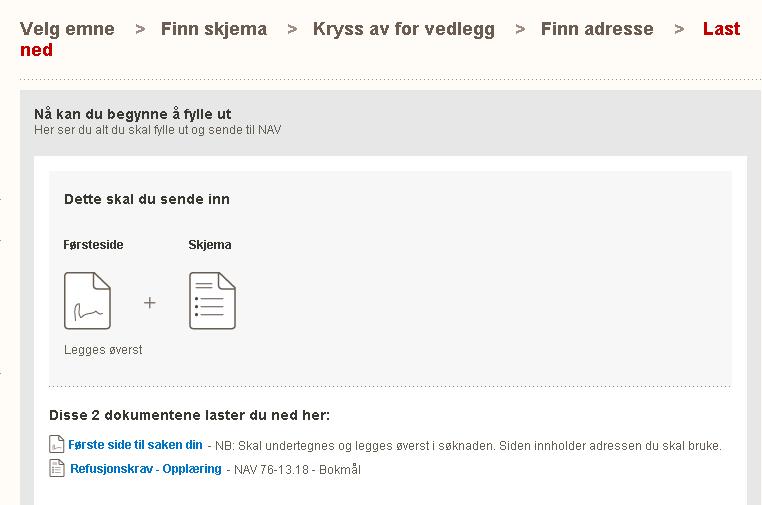Bilag 6 Skjema for refusjonskrav Bruk nyeste versjon fra www.nav.