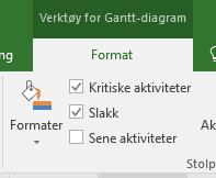 4.6.11 Fanene i båndet, «Format» Ved å huke av «Slakk» så blir disse synliggjort i