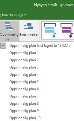 4.6.14 Fanene i båndet, «Format» Hvis «Opprinnelig plan» er satt kan den vises i