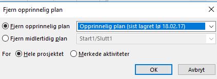 4.4.7 Fanene i båndet, «Prosjekt» Trykker man på «Fjern