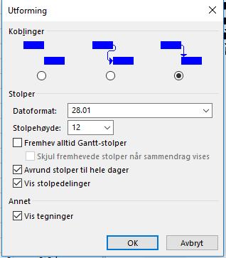 4.6.3 Fanene i båndet, «Format» Velger man «Utforming» så kommer det frem en sub-meny.