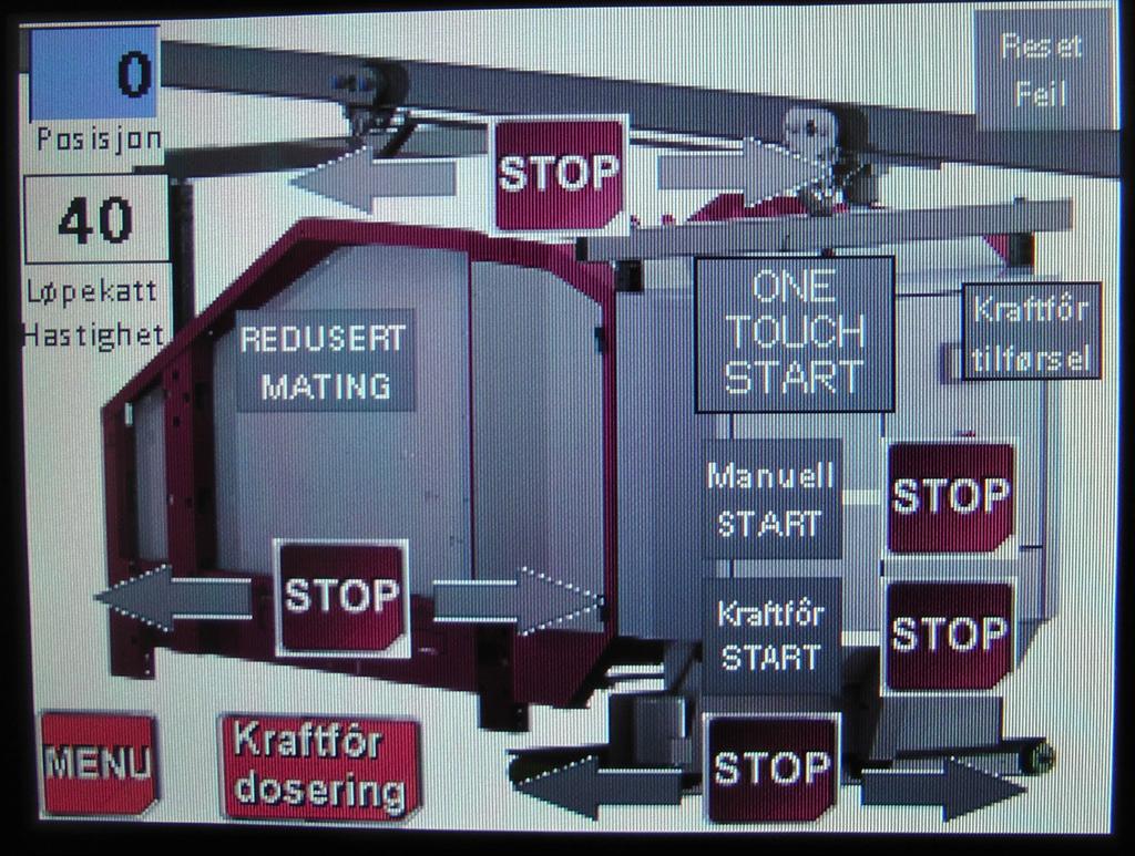 HMI - HUMAN MACHINE INTERFACE KRAFTFÔR Kratffôr tilførsel Kratfôr tilførselen kan