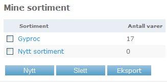 5 Sortimenter Sortiment er et definert utvalg av varer som er opprettet ut fra de varer som finnes i NOBB.