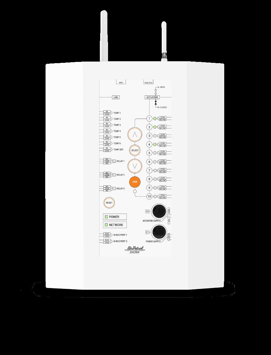 Vår smarteste temperaturkontroll for ditt hjem Trådløs kontroll uansett hvor du er SmartHeat ControlUnit er koblet til internett via LAN og WiFi-tilkobling og kan enkelt betjenes via smarttelefon