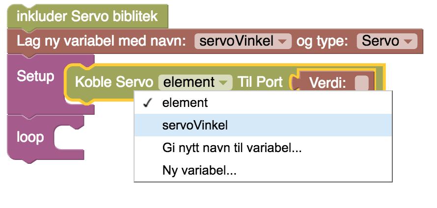 Fyll føste hull med en variabelkloss og andre hull med en verdikloss 3.