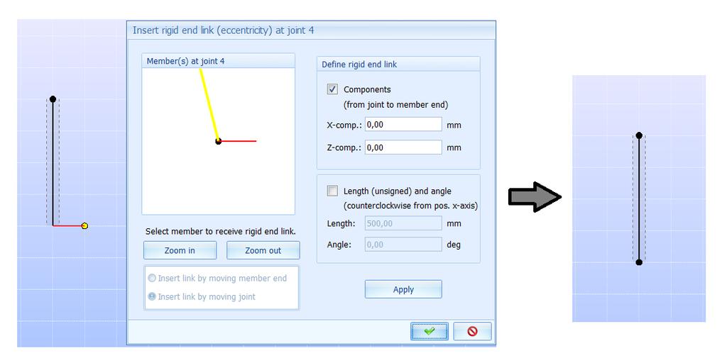 54 TILLEGG A. RELEASE NOTES - VERSJONSMERKNADER Figur A.82: Etter - Sletting av eksentrisitet ved nullsetting flytter jointet tilbake. A.4.7 Validering av arch members for eksentrisiteter ID 128 Klassifisering Feil Modifisert dato 16.