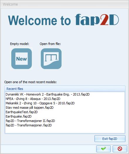 12 KAPITTEL 2. DEFINISJONER OG TERMINOLOGI 2.2 Programmet fap2d består av et grafisk brukergrensesnitt - GUI, og en beregningskjerne - Frame2D.