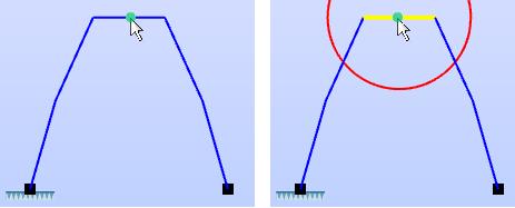 32 KAPITTEL 3. ENDRINGER I FAP2D Figur 3.34: Versjon 3.0 (t.v): Ikke mulig å markere elementer i arch members når det trykkes langt fra nodene - Versjon 3.1 (t.h): Feilen er rettet.