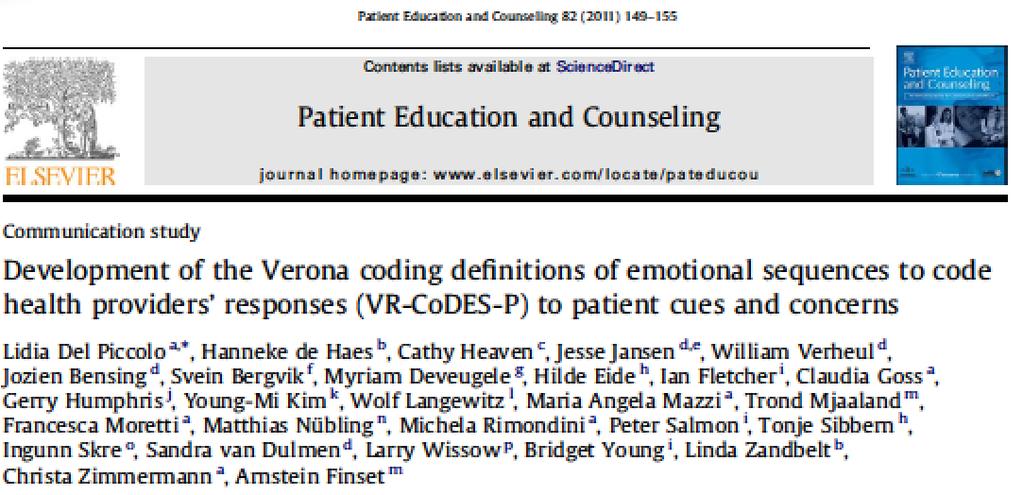 VR-CoDES: Helsearbeideres responser på pasientens Cues og Concerns Ikke eksplisitt i forhold til brukerens utsagn Eksplisitt i forhold til brukerens utsagn Gir ikke rom