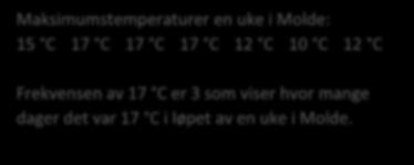 STATISTIKK FREKVENS Med frekvensen av en bestemt verdi mener vi hvor mange ganger verdien forekommer i datamaterialet.