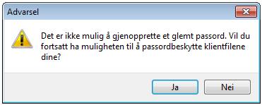 Vi gjør oppmerksom på at det ikke er mulig å gjenopprette et glemt passord: Altinn Størrelsen