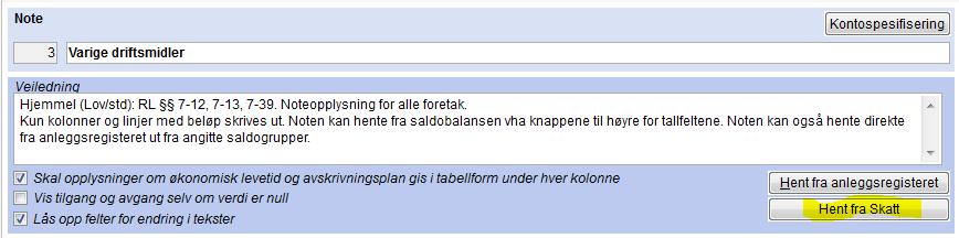 Noter Noten for varige driftsmidler har fått ny mulighet for å hente informasjon fra