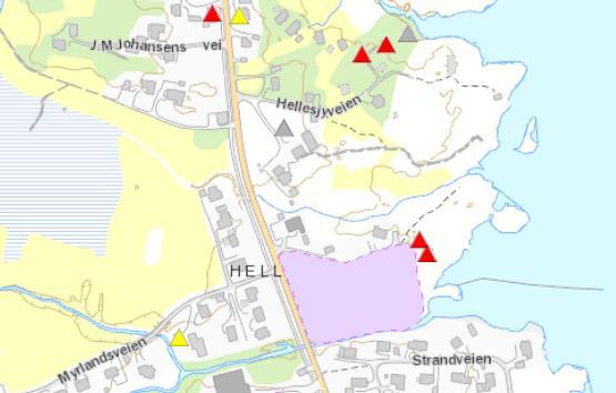 14 4.4 Landskap Terrenget innenfor planområdet faller slakt mot sjøen fra kote +5 til 0. Fjellpartiet Myklevikaksla, Ørntuva og Storhaugen reiser seg i 300 meters høyde vest for området.