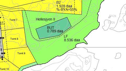 21 5.3 Uteoppholdsareal De to boligtomter inngår også i foreslått reguleringsplan for Hellesjyen II, og det er planlagt eget uteoppholdsareal for hele boligfeltet i denne planen.