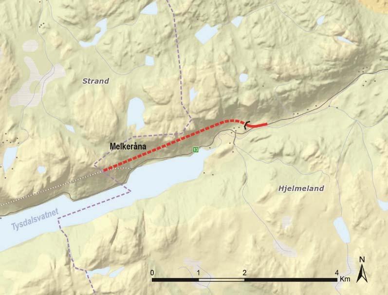 Rv 13 Melkeråna - Årdal Kostnad: 800 mill. kr Rv 13 langs Tysdalsvatnet er rasutsett. Svotunnelen frå Vatne til Melkeråna blei opna i 2013.