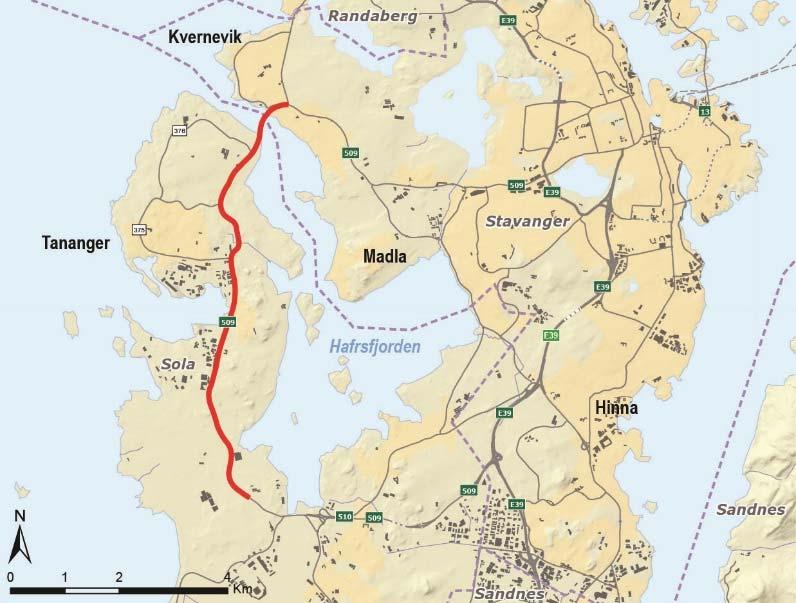 Rv 509 Transportkorridor vest Kostnad: 3 000 mill. kr (føreset 2 700 mill. kr i bompengar) Hovudmålet med prosjektet er å betre kapasitet og framkomst for kollektivtrafikk og næringstrafikk, bl.a. til/frå Risavika hamn.