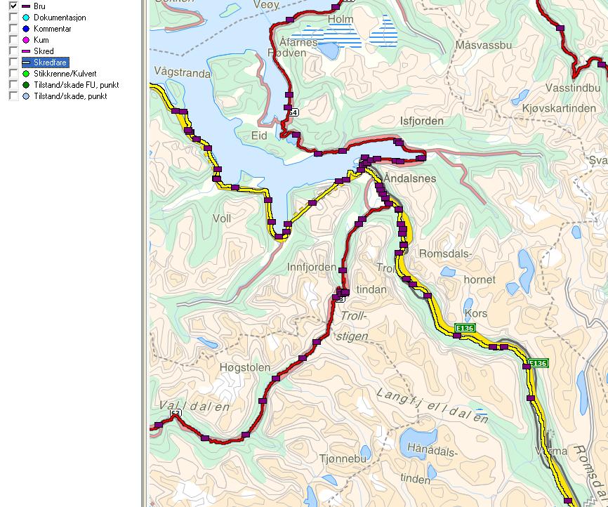 ROS-analyser med hensyn til værrelaterte hendelser 25 Konsekvensgrad Sannsynlighetskategori