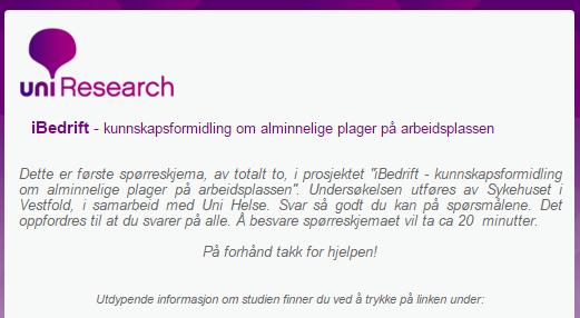 Datainnsamling Sykefraværsdata på bedriftssnivå Spørreskjema Theoretically Originated Measure of the Cognitive Activation Theory of Stress (TOMCATS) Subjective Health Complaints