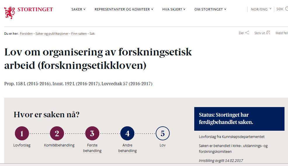 Behandling og innstilling Innstilling avgitt 14.02.