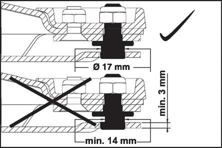 Skift ut holdeboltene senest når materialtykkelsen underskrider 14 mm på det tynneste stedet. Versjon med knivskruelås Versjon med knivhurtiglås KM000-039 / KM000-040 14.