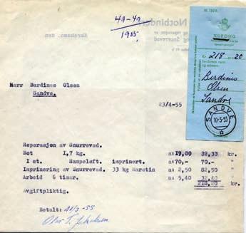 120 favner line - medstrøms. Der endres kursen 90 grader og ytterligere 80 favner line settes ut. Så kobles selve noten (snurrevaden) til linen. Noten settes ut og festes til line nr. 2.