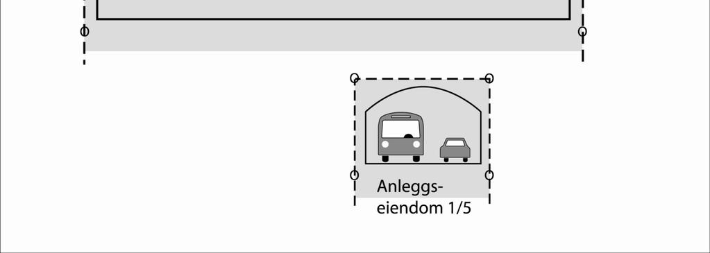 I dette eksempelet bestemte eieren til 1/1 og 1/3 at også undergrunnen under disse eiendommene skulle følge 1/4. Dette kunne eventuelt også være et krav i reguleringsplanen.