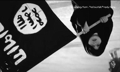 Skjermdump fra en film produsert av ISIS Libya, 2016.
