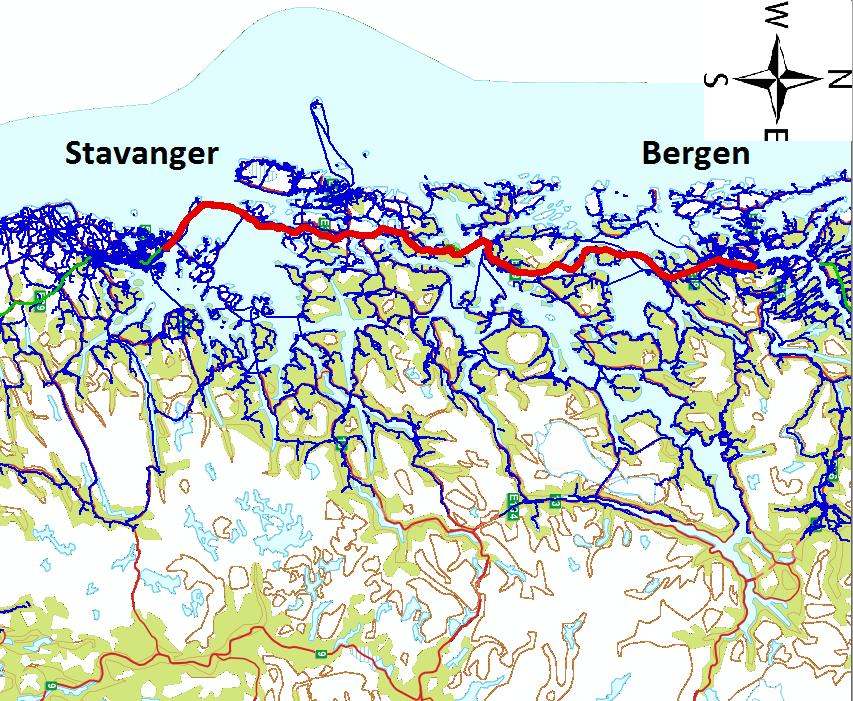 Modell for beregninger av energibehov Detaljerte beregninger på energibehovet langs en gitt