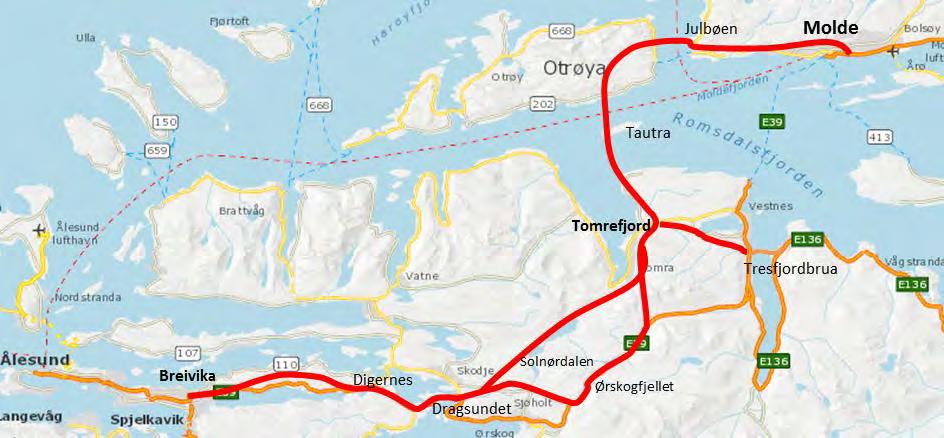 E39 Ålesund-Molde Digernes Vik: Tilleggsutgreiing KVU for endeleg