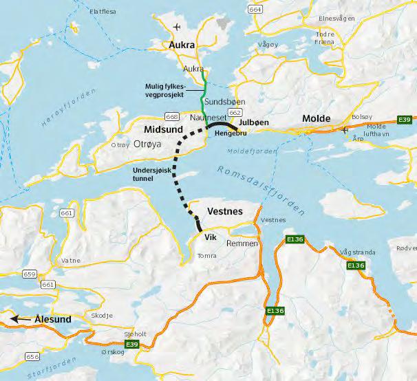 Romsdalsfjorden Vik Julbøen reguleringsplan ferdig i 2016, prosjektering kan starta opp når prioritet på plass 16 km undersjøisk tunnel med to