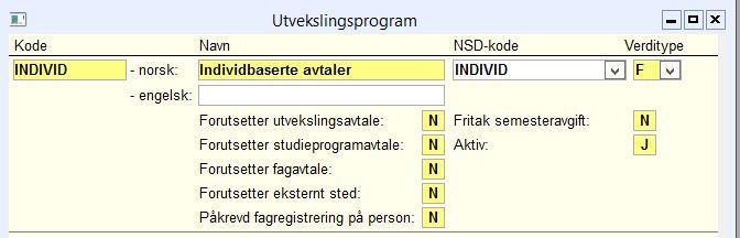 INDIVID-avtaler For studenter som reiser utenom avtaler Knyttes til utvekslingsprogramkoden INDIVID Mulig å