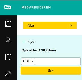 Søk etter medlemmer Oppe til venstre er det også mulig å søke etter medlemmer i medlemsregisteret enten på navn