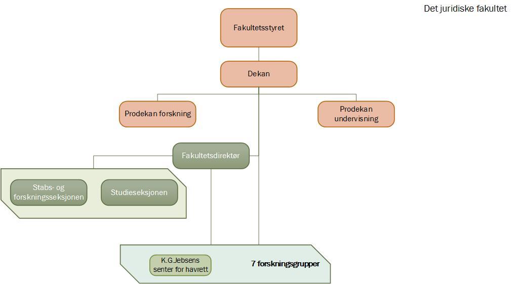 Rapport fra intern arbeidsgruppe faglig organisering Prosess for vurdering av UiTs organisasjon Det juridiske fakultet Det juridiske fakultet er UiTs nest minste målt i antall årsverk (77 i 2016) og