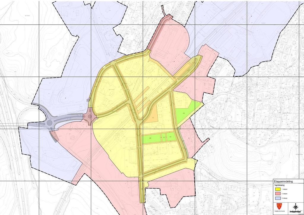 15 Fellesbestemmelser Etappeinndeling). Dette utbyggingspotensialet tilsvarer cirka 200.000 m2 BRA, jf. planbeskrivelsens side 7. Fordelingsnøkkel/beregningsgrunnlag er forklart nærmere i avsnitt