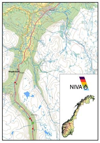 Figur 1 Kartet viser de tre lokalitetene Hesthåggån (1) Drivstua (2) og Engan (3)