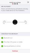 Installere nye innstillinger til høreapparatene I de følgende trinnene dobbeltsjekker appen at høreapparatene og mobilenheten din er klar. Merk at høreapparatene slår av lyden under installasjonen.