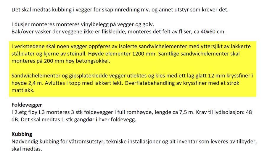 Sam Eyde totalentreprise bygg Avklaring nr. 10 Spørsmål fra tilbyder Ref.