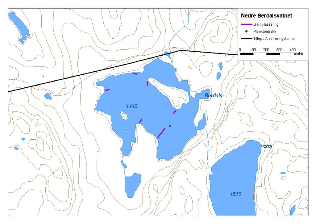 ..6 Nedre Berdalsvatnet Nedre Berdalsvatnet (innsjønummer 67) ligg i Aurlandsvassdraget i Aurland kommune (figur ). Vatnet er,35 km² stort, høgaste regulerte vasstand er moh.