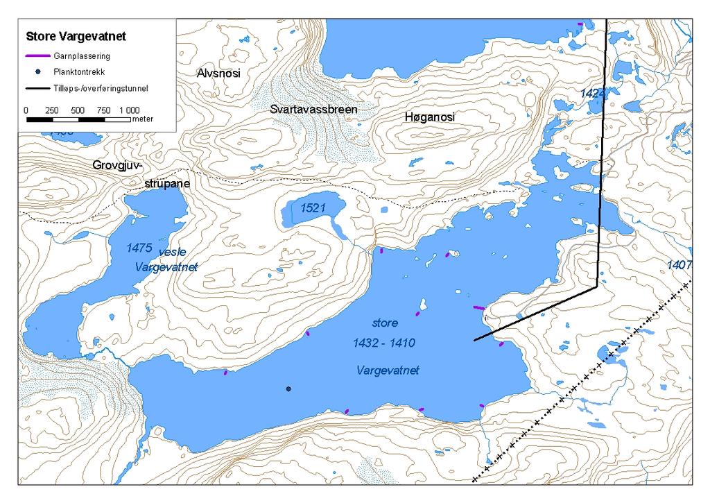 .. Store Vargevatnet Store Vargevatnet (innsjønummer 53) ligg i Aurlandsvassdraget i Aurland kommune (figur ). Vatnet er,89 km² stort, høgaste regulerte vasstand er 3 moh.