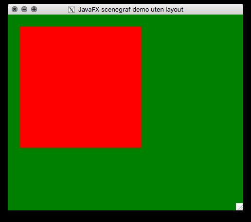 public class UtenLayOut extends Application { @Override public void start(stage stage) { Group root = new Group(); Scene scene = new Scene(root, 500, 500, Color.