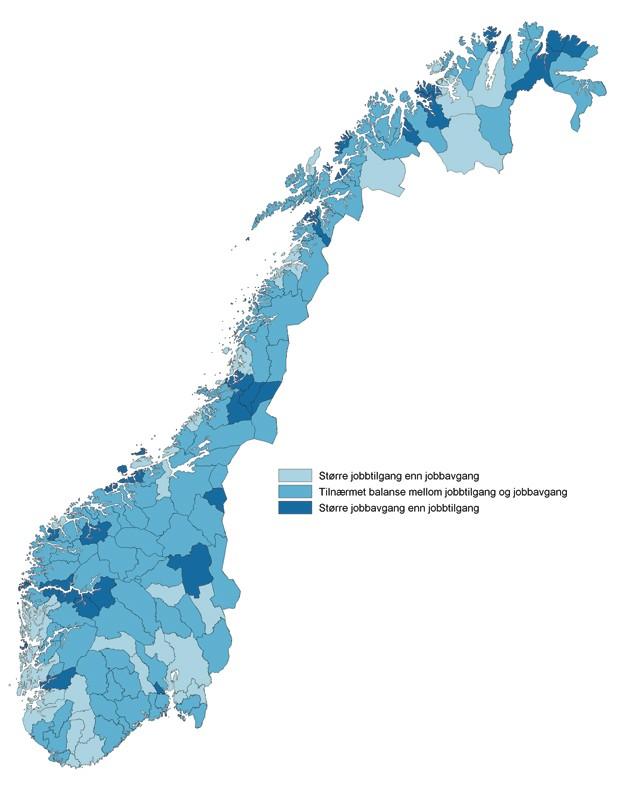 Figur 4.12 Balansen mellom jobbtilgang og jobbavgang.