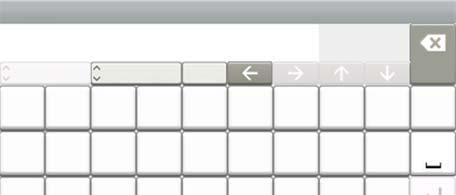 Tillegg > Innsetting av tegn Innsetting av tegn Når du skal skrive inn et navn, bruker du tastaturet på skjermen på berøringspanelet i henhold til fremgangsmåten beskrevet nedenfor.