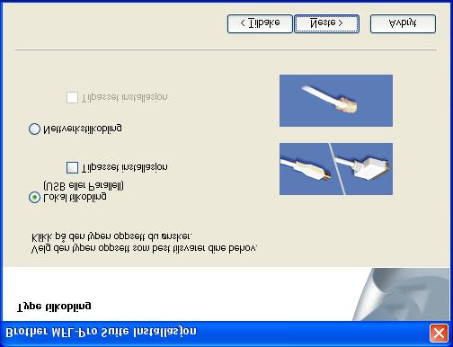 Trinn 2 For brukere av parallell-grensesnittkabel (For 98/98SE/Me/2000 Professional/XP) 7 Når lisensavtalen for Brother MFL Pro Suiten vises, må du lese avtalen, og deretter klikke Ja hvis du godtar