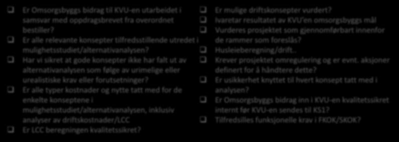 BP2 Riktig prosjekt? Prosess for normal passering av BP Formål Sikre at Omsorgsbyggs innspill til KVU-en er iht.